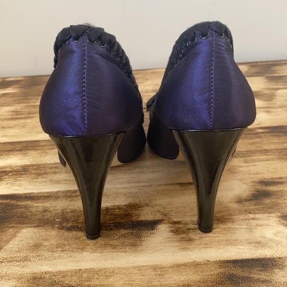 LE Chateau Purple Black Bow Stiletto - Picture 6 of 9